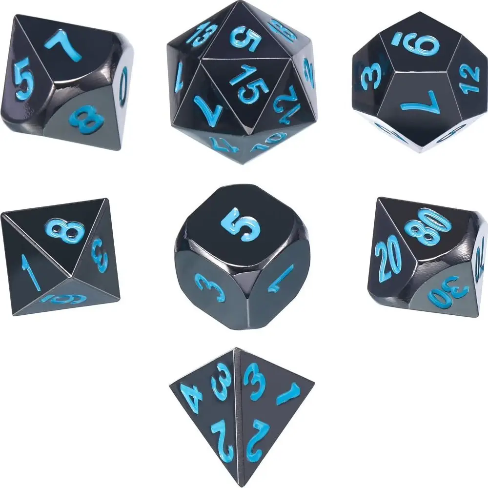 Nuevo juego de dados de Metal D4 D6 D8 D10 D12 D20 dados poliédricos Multicolor dados de esquina afilados para D & d DND - imagen 4