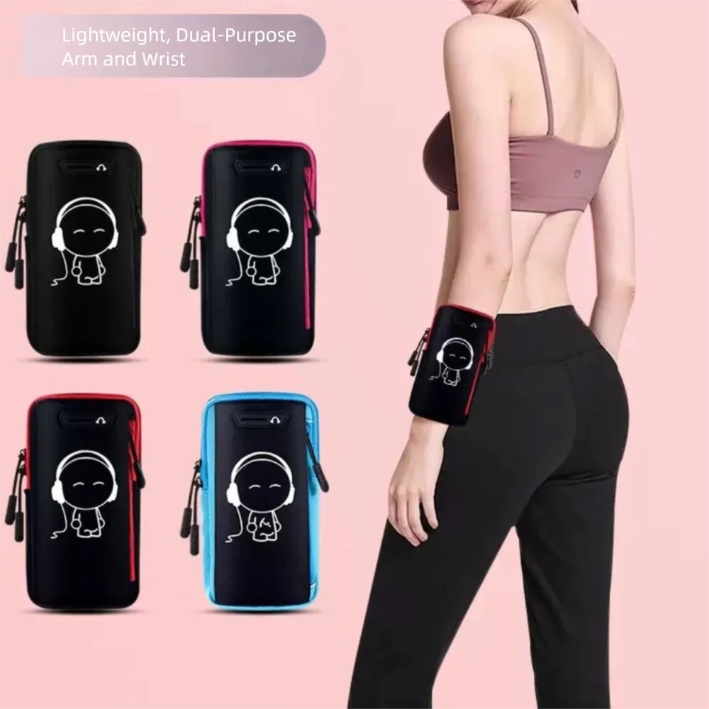 Bolsa ligera noctilucente para teléfono para correr, bolsa portátil a prueba de golpes para teléfono de muñeca, bolsa para brazalete de prevención de caídas a prueba de polvo - imagen 2
