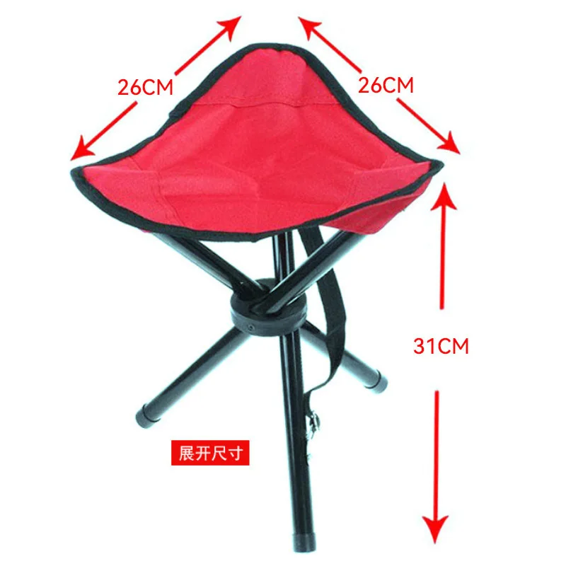 Silla plegable portátil pequeña para ocio al aire libre, taburete de tres patas, Camping, viaje, Picnic, actividades al aire libre, accesorios de pesca - imagen 5
