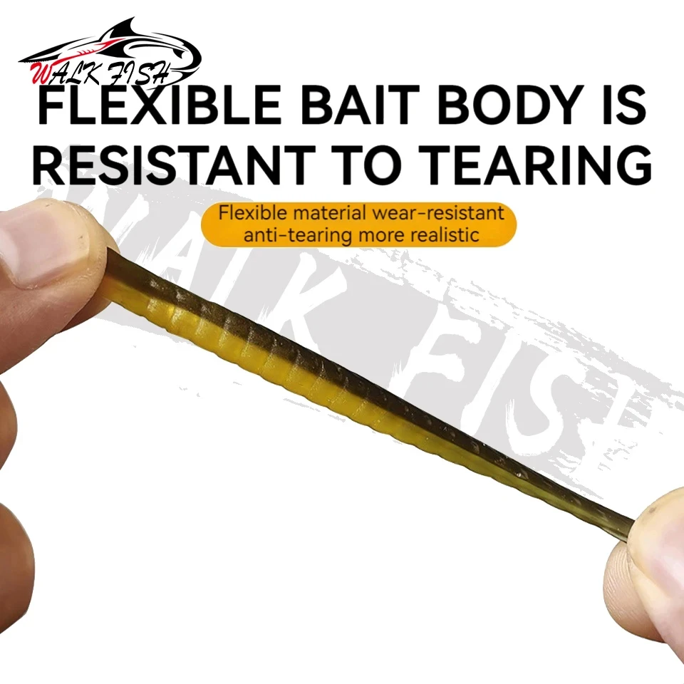 WALK FISH-SEÑUELOS blandos de pesca de 10 piezas, cebo de silicona, 6,5 cm, 1,5g, Swimbait, Wobblers, cebos artificiales para pesca de lubina - imagen 3