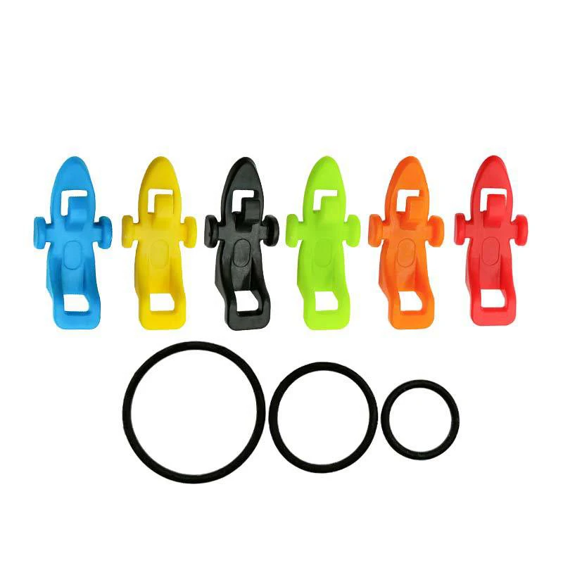 1 Juego de anzuelos de pesca, soporte de cebo con 3 anillos de goma para aparejos de caña de pescar, accesorios portátiles, cebo fijo - imagen 3