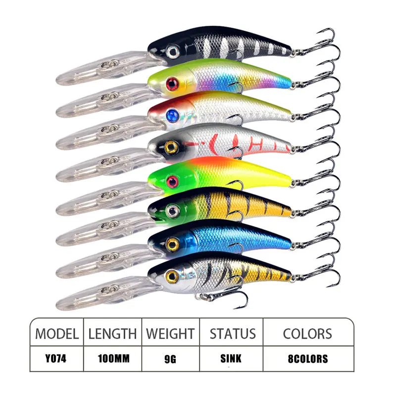 Señuelos de pesca de pececillo que se hunden, 10cm, 9,5g, Wobbler Swimbaits, cebo duro Artificial para Lucio, Crankbait, aparejos de pesca de mar - imagen 2