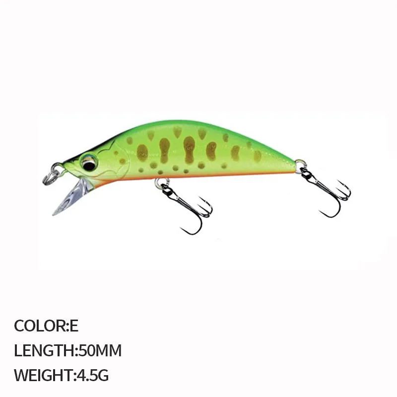 Señuelos de Pesca pequeños, Wobblers, 50mm, 4,5g, Minnow, cebo duro, perca, Lucio, salmón, trucha, lubina - imagen 4