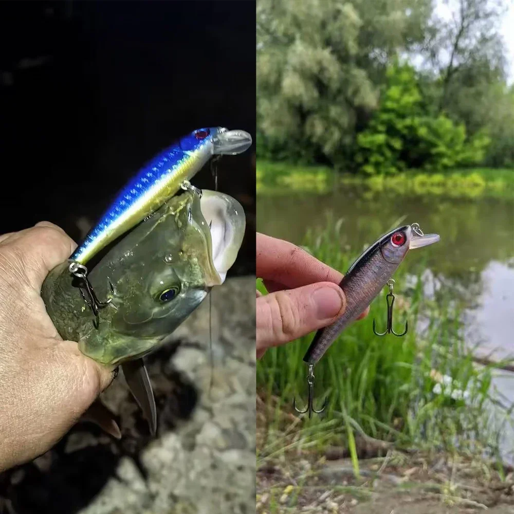 Kit de Señuelos de Pesca, caja, pececillo flotante, 9,2g, 8,8 cm, cebos Wobbler, anzuelo de Pesca de carpa, sonajero, Cranbait, Pesca, 2/3/5/10 Uds. Jerkbait - imagen 5