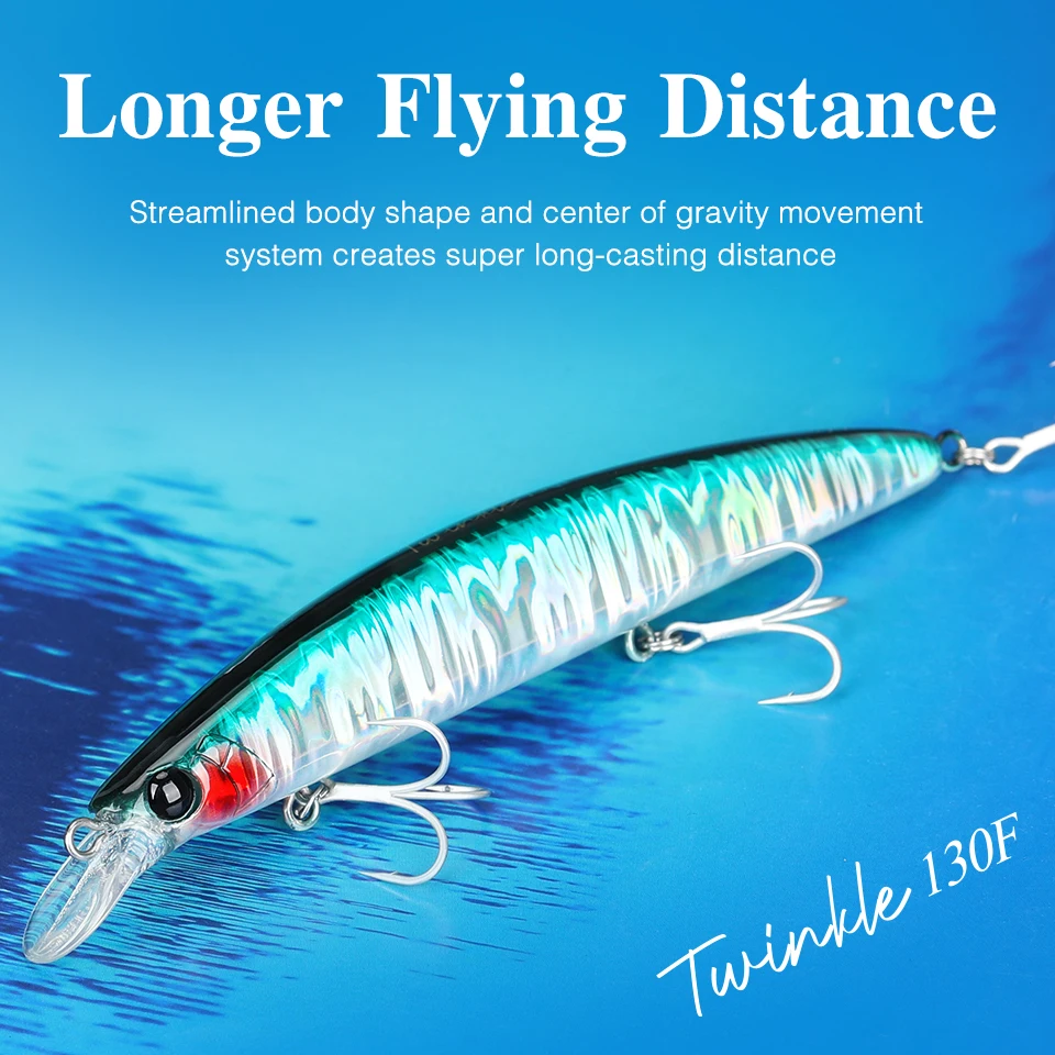 TSURINOYA TWINKLE 130F – Señuelo Minnow Crankbait 130mm 23g - imagen 5