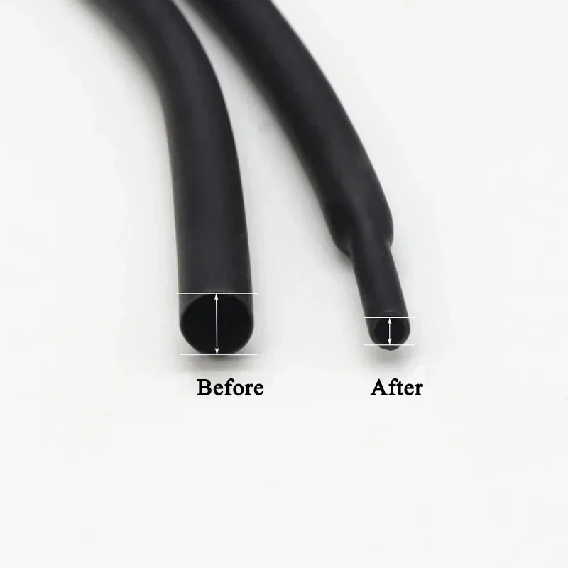 Tubo termorretráctil de 1 ~ 40m 2:1, diámetro negro de 0,6mm ~ 180mm, reparación de cables, protector de Cable DIY, envoltura de tubo - imagen 2