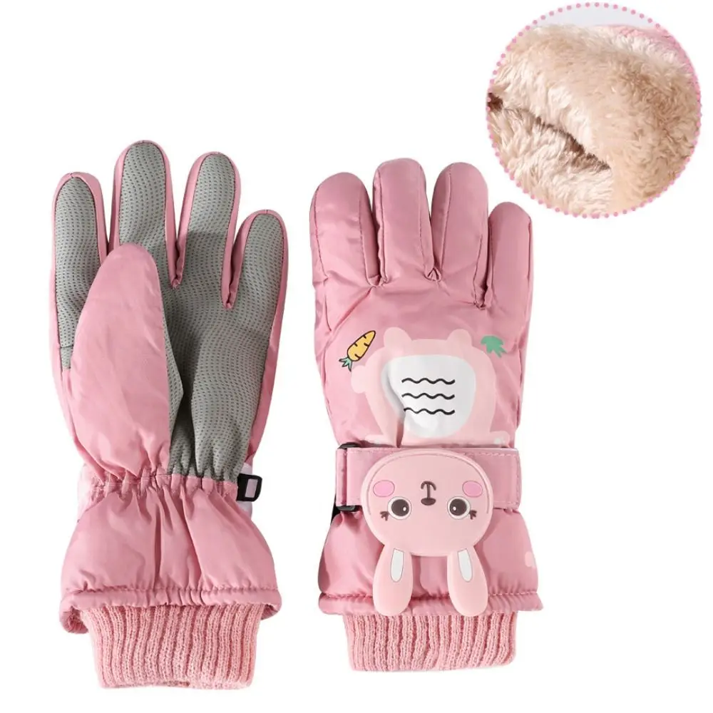 Nuevos guantes de esquí gruesos y cálidos, impermeables, para nieve, Snowboard, manoplas de manga larga, guantes de ciclismo a prueba de viento para invierno, niños y niñas - imagen 3