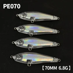 Señuelos de Pesca hundidos con lápiz sin pintar, 20 piezas, 70mm, 6,8g, tiro largo, agua dulce, interruptor costero, cebo Artificial Isca, Pesca Wobbler