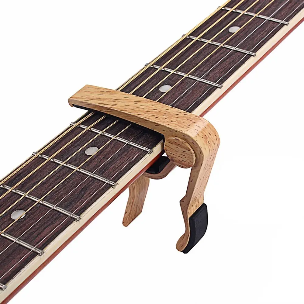 Cejilla de guitarra de grano de madera, piezas de guitarra eléctrica de aleación de aluminio, llave de abrazadera de cambio rápido, abrazadera de ajuste de tono de guitarra Universal - imagen 5