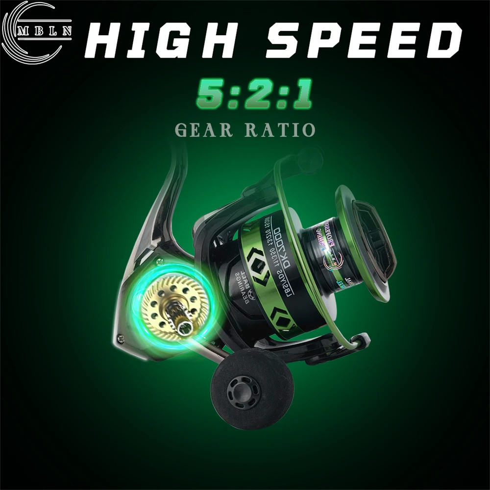 Carrete giratorio duradero de la marca MBLN, brazo y engranaje de aleación CNC, carrete y pie de aleación ligeros, carrete de pesca de alto rendimiento - imagen 3