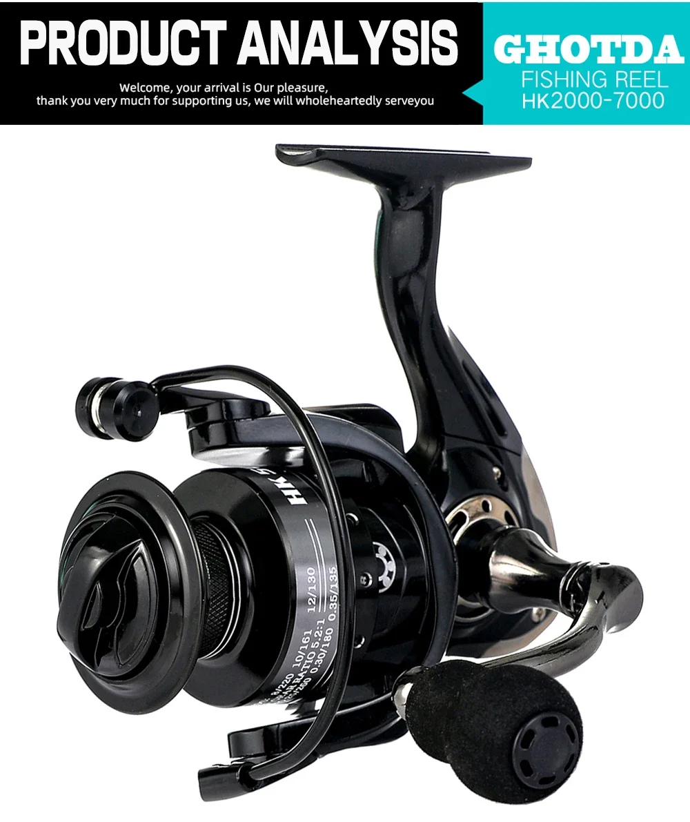 Experimente el mejor carrete de pesca con el Ghotda MK2060-7000 diseñado para precisión y rendimiento