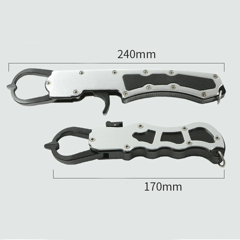 Pinza de pesca portátil, controlador de labios de pescado de aluminio, mango de agarre, alicate de aparejos de pesca, soporte para herramienta de pesca - imagen 3