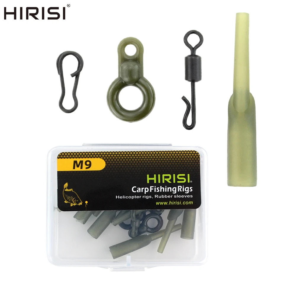 Hirisi 40 x aparejos de pesca de carpa mangas antienredos de goma pesca conector a presión de cambio rápido accesorios de pesca M9 - imagen 2