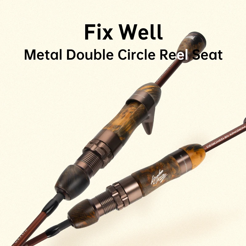 Kingdom-caña de pescar MicroMonster 1,55 m F MF, aparejos giratorios de fundición, 3 secciones, guía FUJI UL Power, caña de viaje para trucha - imagen 5