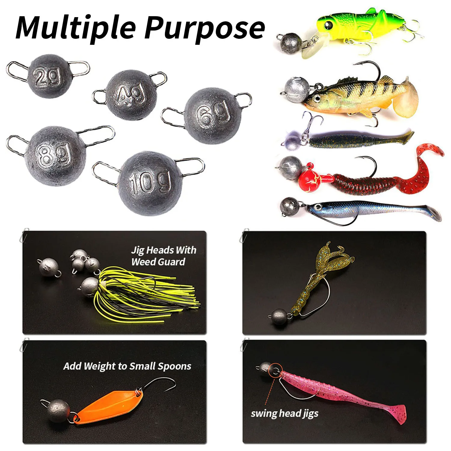 Kit de pesas para pesca, Cannonball Cheburashka, 2g, 3g, 4g, 5g, 6g, 8g, 10g, 12g - imagen 4