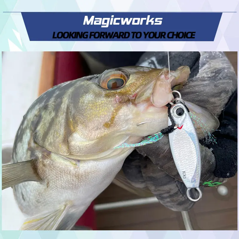 Magic Works Jig Señuelos de Pesca Micro Jig nuevo señuelo 2024 5G 7G 10G 15G cebos de perca de pesca de agua dulce aparejos de pesca cebo de peces falsos - imagen 3