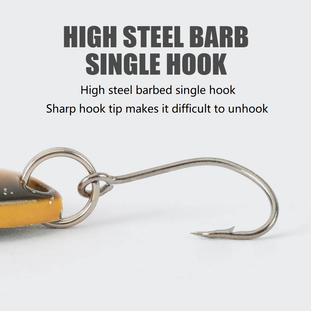 Señuelo de pesca giratorio de Metal, 1 piezas, 2,5g/3,5g/5g, Artificial, lentejuelas pequeñas, ruido, un solo gancho, cebo duro, trucha, carpa - imagen 3