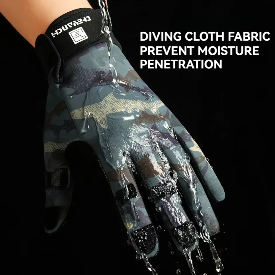 WALK FISH-guantes de pesca para otoño e invierno, antideslizantes, impermeables, resistentes al desgaste, con pantalla táctil, silicona gruesa - imagen 5