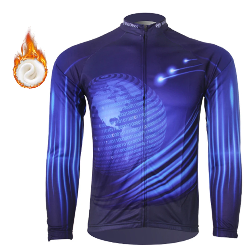 Jersey polar de ciclismo MTB con cremallera para hombre manga larga - imagen 3