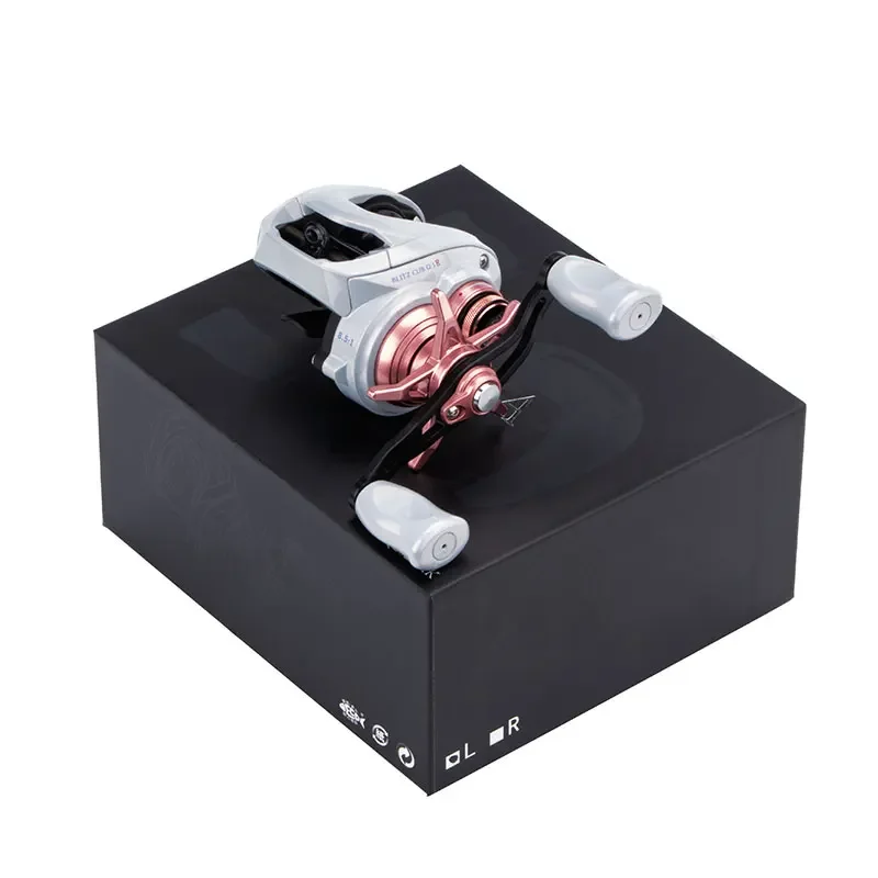 Carrete DEUKIO Rosa con freno DC – Fibra carbono para agua salada - imagen 5