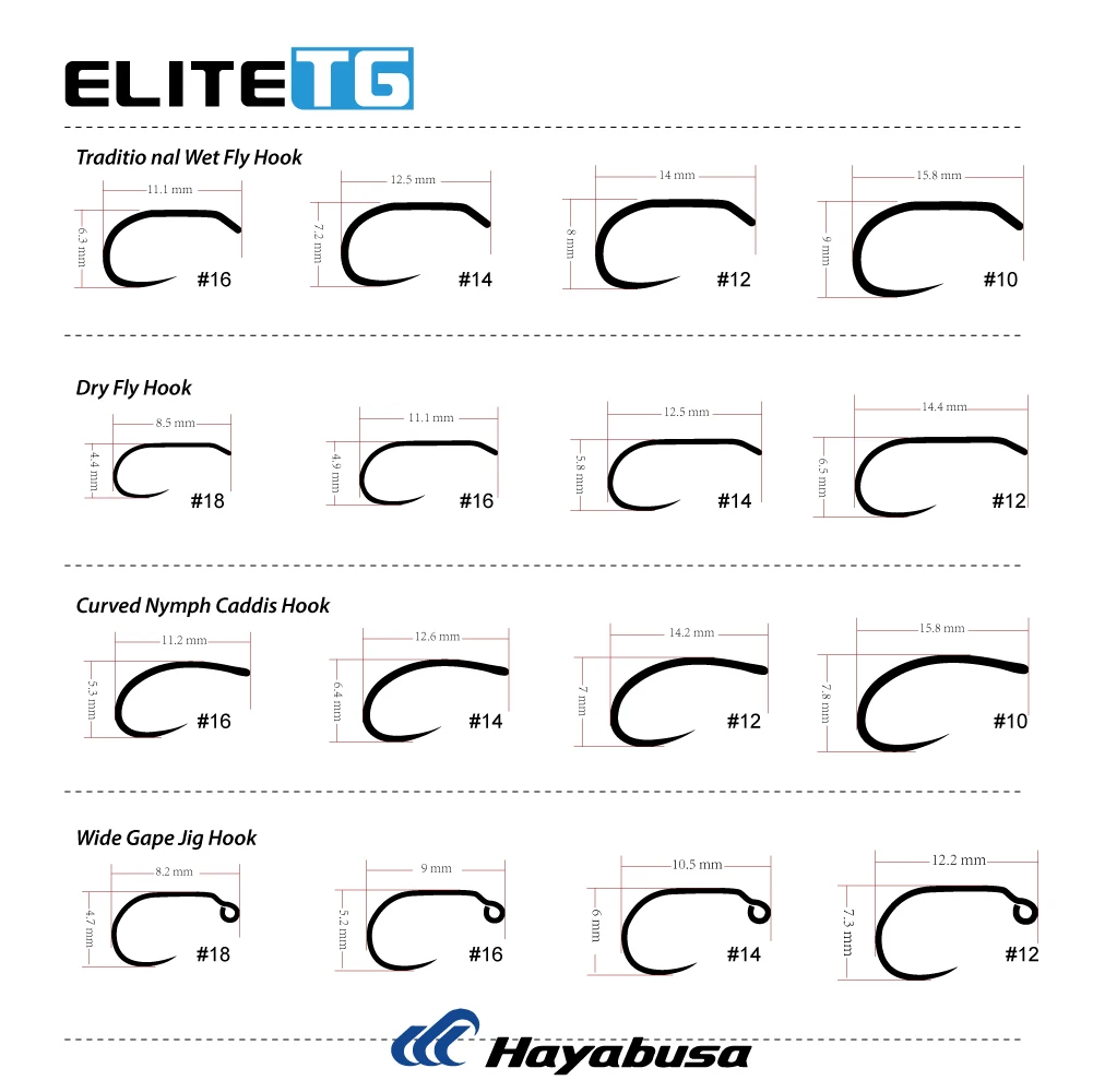 Elite-Juego de anzuelos para pesca con mosca, Set de anzuelos para pescar con mosca seca, ninfa, camarón, húmedos Caddis, cajas de anzuelos para moscas Barbless, TG 160 piezas, #10 #12 #14 #16 #18 - imagen 2