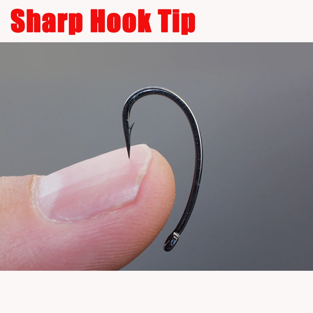 Castfanatic-anzuelo de pesca de carpa con púas de 100 piezas, revestimiento de acero de alto carbono, anzuelos afilados de alta calidad, accesorios para carpa, aparejos con caja - imagen 4