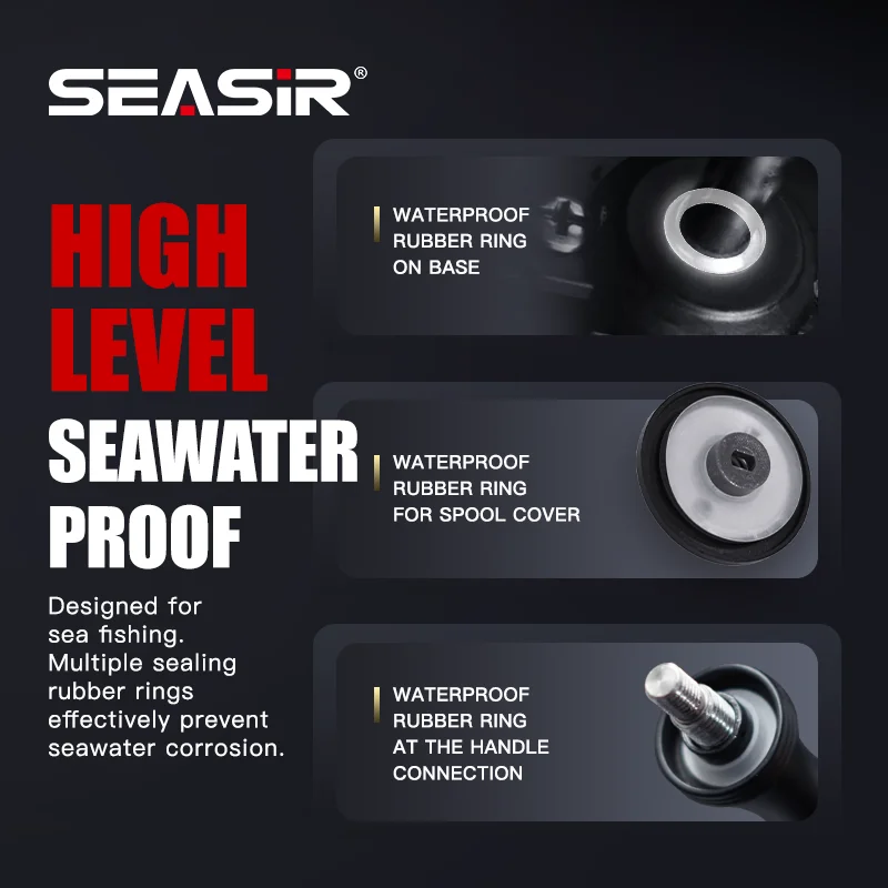 Carrete giratorio SEASIR TINGHE 5+1BB 20kg arrastre aluminio - imagen 5