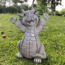 Estatua de jardín dragón LED en resina – Decoración pesca exterior