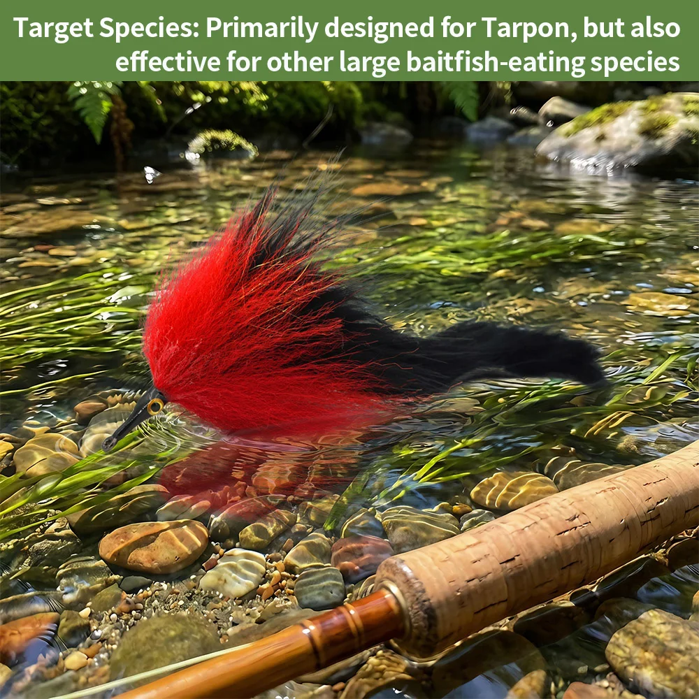 ICERIO 2 uds Tarpon Bunny Fly Baitfish Streamer mosca Marbaou Hackle Zonker Streamer Pike almizclado lubina trucha Señuelos de pesca de agua salada - imagen 4