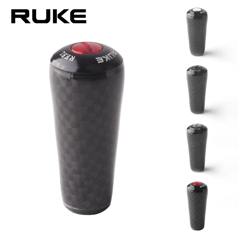 Mango de carrete de pesca RUKE, perilla de fibra de carbono, balancines DIY, peso 11,7g, longitudes 48,5mm para ruedas Daiw/Shiman, accesorio de carrete de pesca