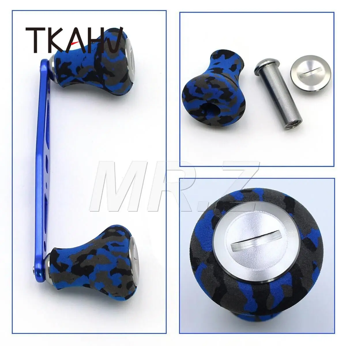 TKAHV 4 "Bule potente mango de carrete de pesca Baitcasting para Abu Daiwa Shimano Camo EVA perilla de perfil bajo agarre de carrete de tambor - imagen 5