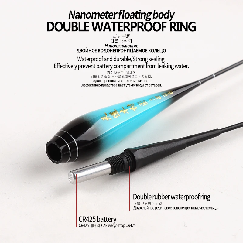 1 pieza de flotador de cambio de Color con Sensor de gravedad eléctrico + 1 CR425 + 1 tubo flotante + 1 ganchos para bolsa + 1 flotador de apoyo Nano accesorios de boya luminosa - imagen 2