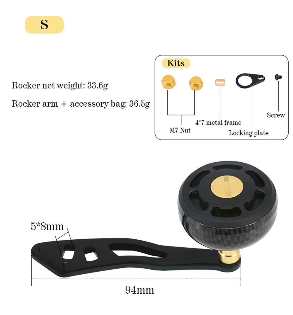 DEUKIO carrete de pesca Baitcasting, piezas de balancín de brazo de mango de Metal, modificación de mango único para marca D/S/A - imagen 2