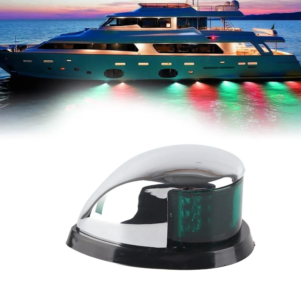 Luces LED, luces rojas y verdes, luz de navegación para barco, lámpara de señal de vela en forma de gota de 12V, pontones de luz delantera para barco de 8W - imagen 2