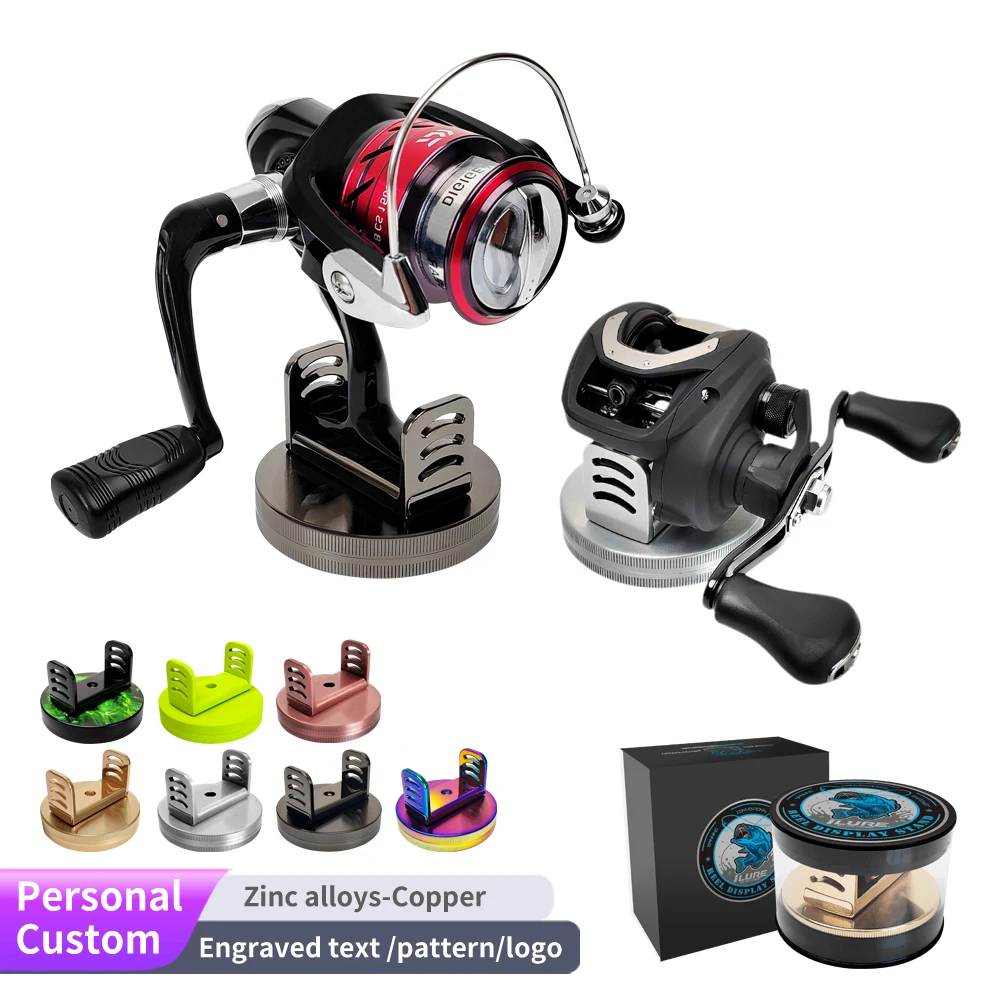 Soporte de exhibición de señuelos de carrete de pesca, soporte de estante de equipo de pesca de Baitcasting de acero inoxidable, suministros de tienda de colección - imagen 2