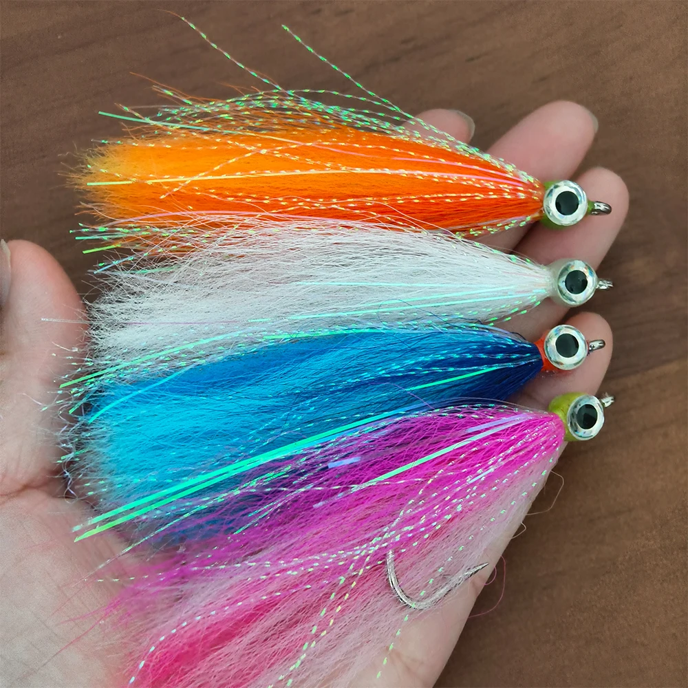 Ellllv 5/0 # Serpentinas de agua salada, cebo suspendido para peces, pececillos, moscas, anzuelo fuerte, juego grande, señuelo de pesca, cebo para trucha marina y lubina - imagen 5