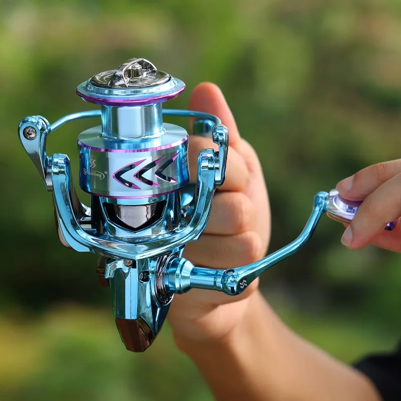 Sougayilang-carrete de pesca giratorio 1000-4000, tamaño 5,2: 1, relación de alta velocidad, arrastre máximo de 10kg, línea de pesca de carpa con 500m - imagen 5