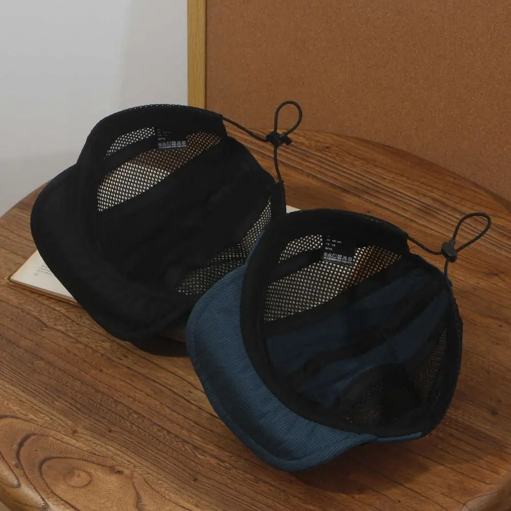 Gorra de béisbol de ala corta de Hip-hop, sombrero de malla transpirable de secado rápido para el sol, protección UV, deportes al aire libre, sombrero de 5 paneles para acampar y pescar - imagen 4