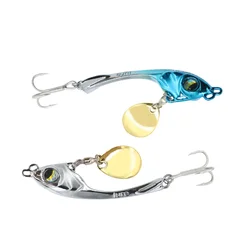 Topline-señuelo giratorio de Metal para Pesca, cebo duro de 10g/15g, cuchara giratoria para curricán, Wobbler, con lentejuelas, lubina y Lucio