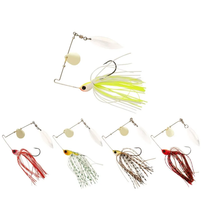 Señuelos de borla con purpurina giratoria compuesta, señuelo de pesca de plástico suave con gancho, aparejos de pesca artificiales de agua superior, 10,5G