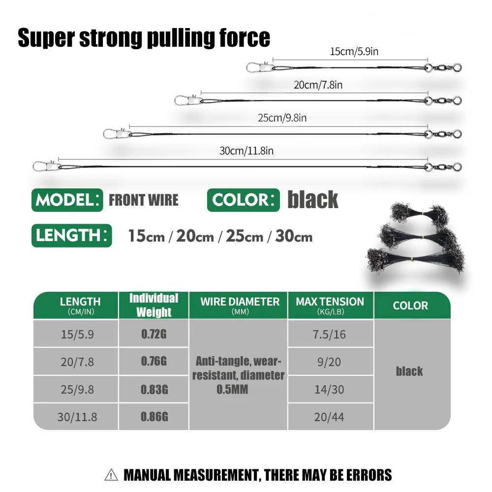 Línea de pesca de acero antimordida, fuerza de tracción súper fuerte de 15-30cm, accesorios de pesca, herramientas de pesca líderes de acero, productos de pesca - imagen 3