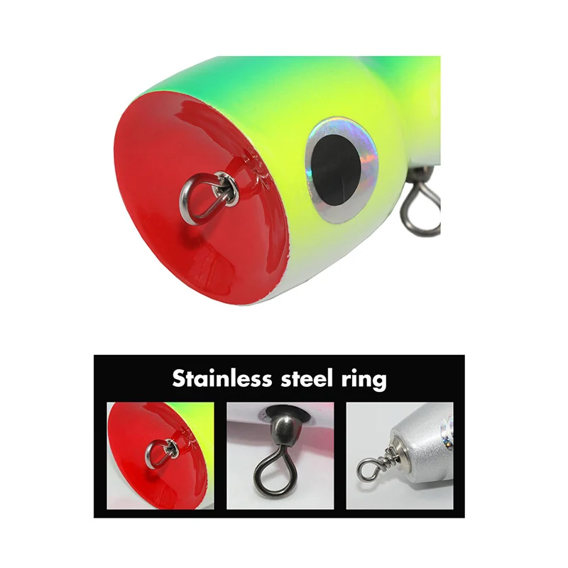 80g 150mm superficie personalizada Popping gt cebo de pesca popper de madera señuelos de pesca de agua salada señuelos de atún curricán - imagen 4