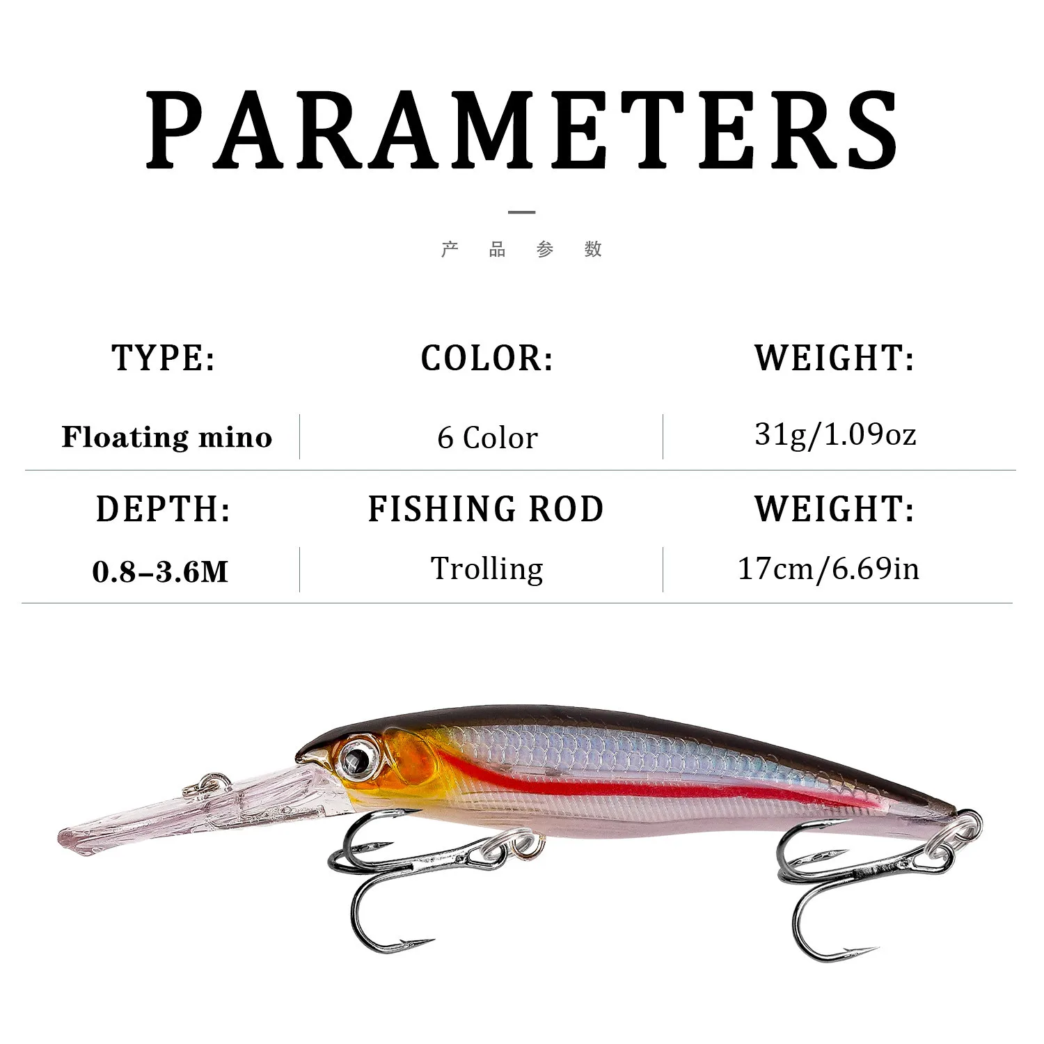 Señuelo grande para pesca de agua salada, cebo Artificial Isca para buceo profundo, Wobbler, Minnow, 17cm, 30g, Mahi, Marlin, Wahoo - imagen 5