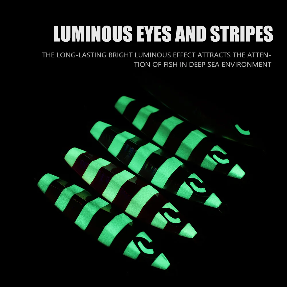 CASTFUN plantilla de Metal de hundimiento lento 100g 150g 200g 250g 300g plantillas de paso lento de aguas profundas señuelo de Jigging luminoso de agua salada - imagen 4