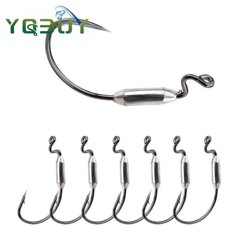 Anzuelo de pesca ponderado, 5 uds., 2g/2,5g/3g, anzuelos de pesca para lubina, señuelo suave, anzuelos de gusano para agua dulce