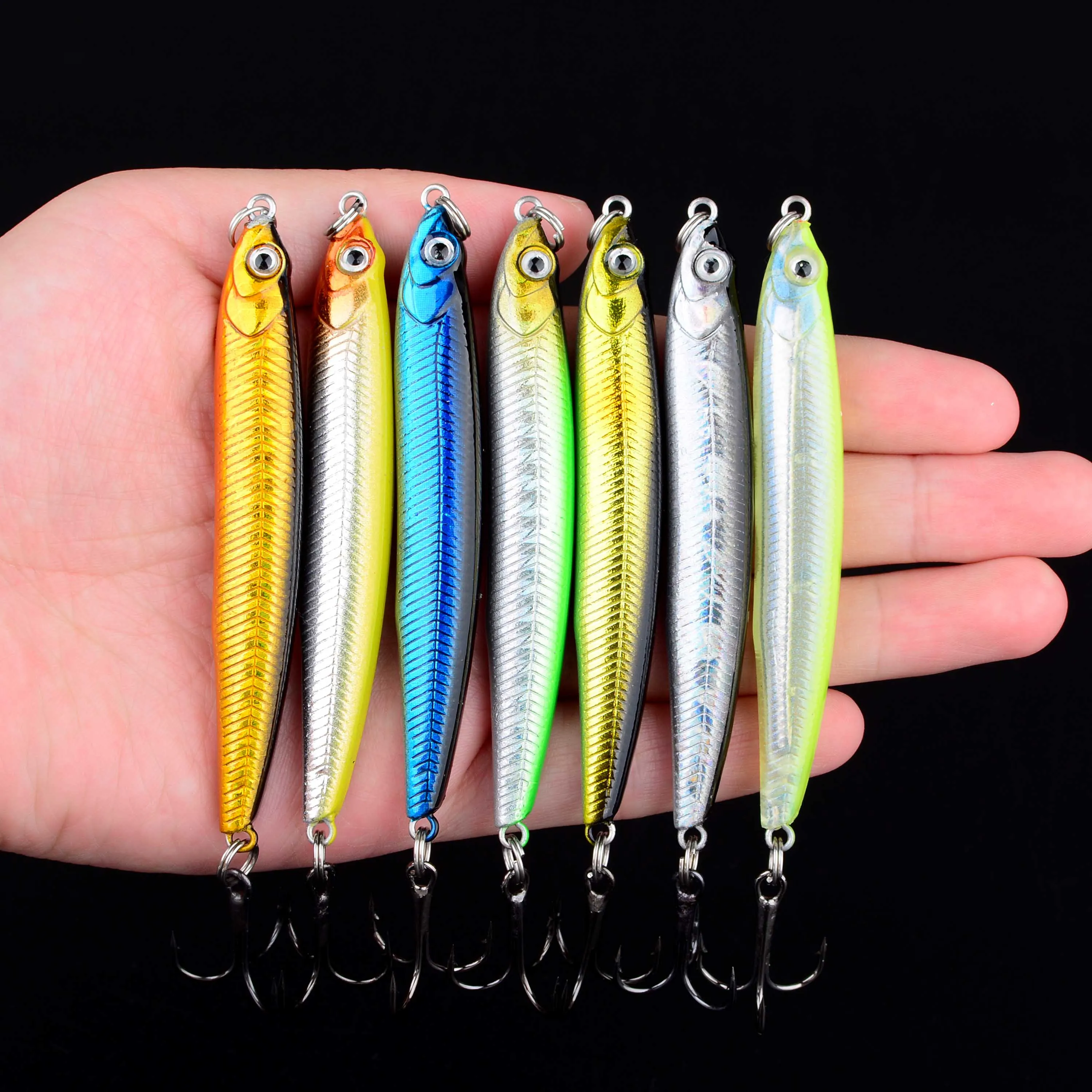 Señuelo de pesca, lápiz que se hunde, fundición larga, sábalo, pececillo, cebo Artificial, señuelos de Lucio, 1 ud.