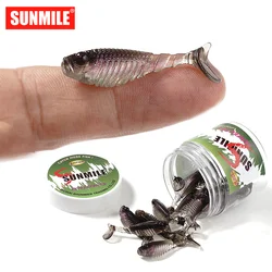 SUNMILE 20 piezas cebo suave de pesca, cebos artificiales de gusano, 3,6 cm/0,8g, Wobblers de pesca en roca, Leurre Souple, señuelo para perca, trucha, lubina