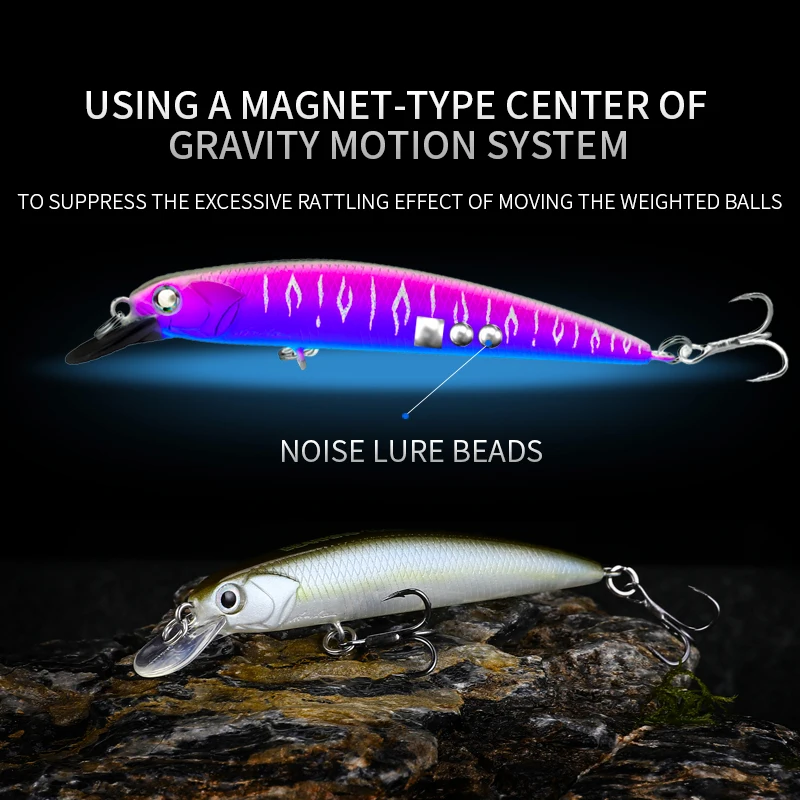 BEARKING nuevo modelo 73mm 5g calidad profesional magent peso Señuelos de pesca minnow manivela cebo Artificial aparejos - imagen 4