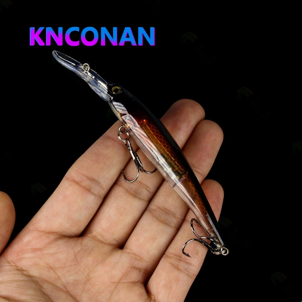 Señuelo de pesca Minnow de hundimiento lento, 1 Uds., 125mm, 11g, cebo duro Artificial láser, Wobblers para trucha, lubina, Jerkbait, aparejos de natación - imagen 2