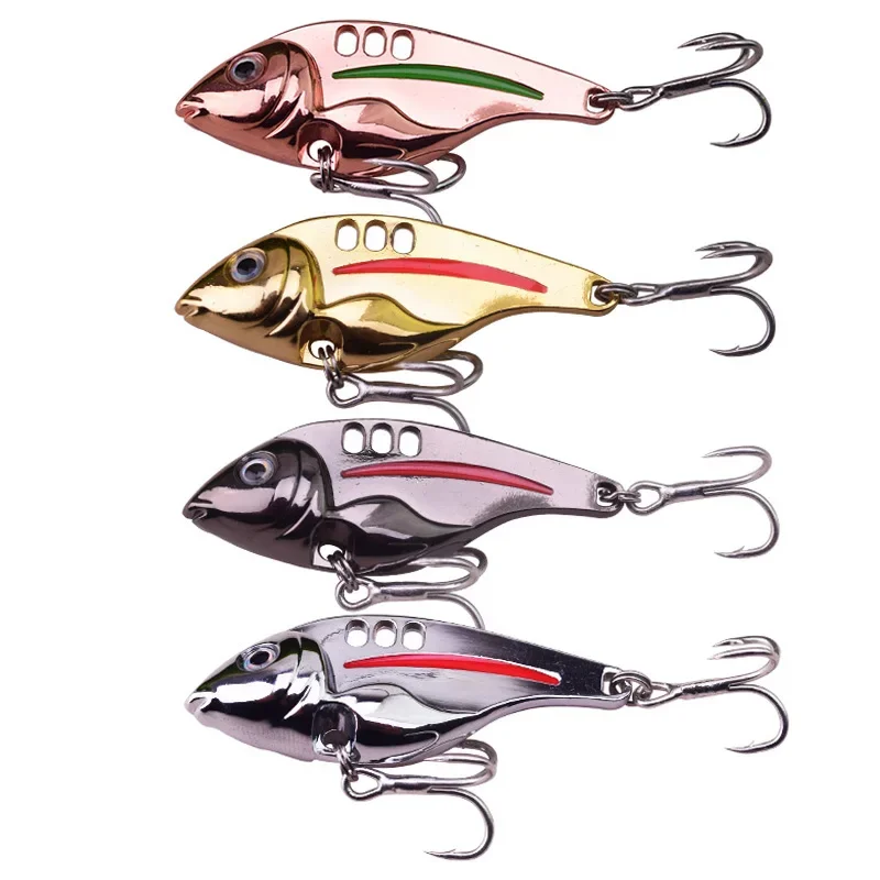 Señuelo de pesca VIB de Color dorado y plateado, cebo Artificial de 10g, 15g, 20g, cuchara vibratoria de invierno, Crankbait, Wobblers que se hunden, 1 ud. - imagen 3